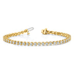14k Holds 10.2 carat 34-4.3mm Round Diamond 3-prong 7 inch Tennis Bracelet Mounting (No Stone Included)