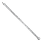 14k White Gold Holds 10.2 carat 34-4.3mm Round Diamond 3-prong 7 inch Tennis Bracelet Mounting (No Stone Included)