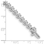 14k White Gold Holds 10.2 carat 34-4.3mm Round Diamond 3-prong 7 inch Tennis Bracelet Mounting (No Stone Included)