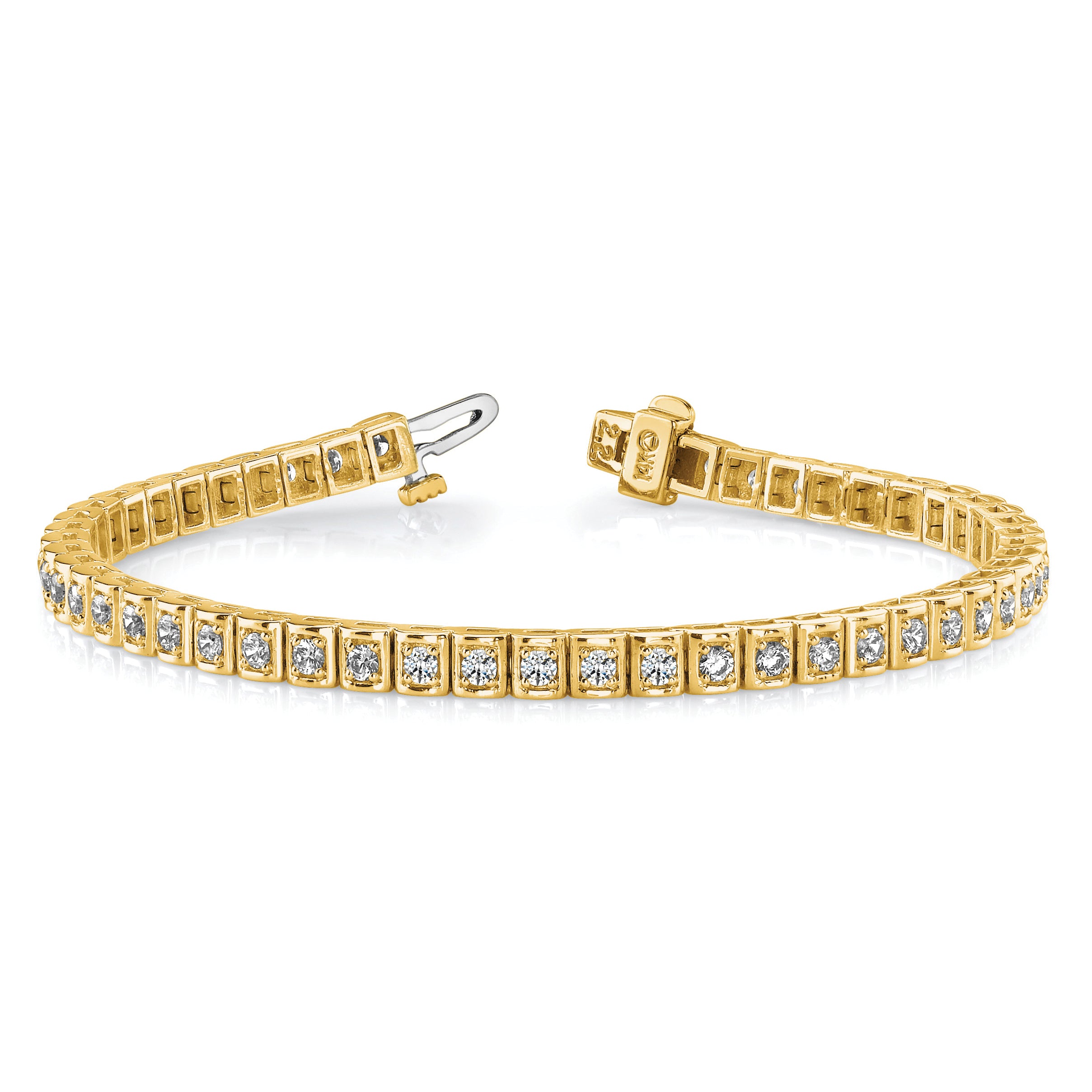 14k 1.9mm Round Diamond Tennis Bracelet Mounting (No Stone Included)