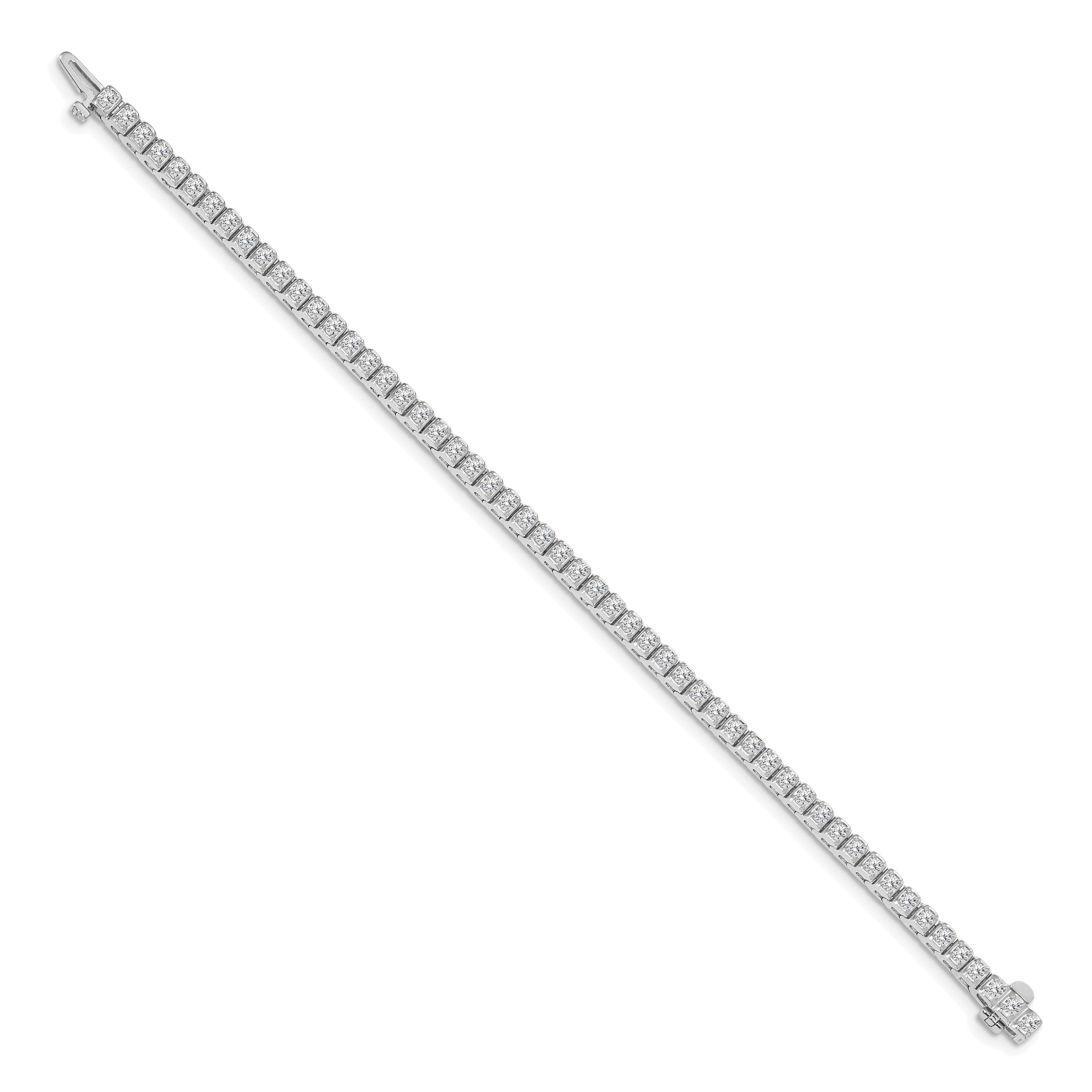 14k White Gold 1.9mm Round Diamond Tennis Bracelet Mounting (No Stone Included)