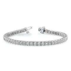 14k White Gold 1.9mm Round Diamond Tennis Bracelet Mounting (No Stone Included)