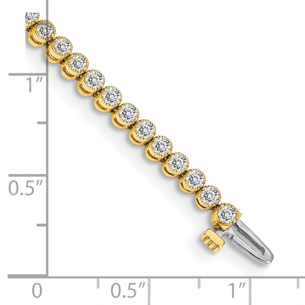 14k Holds 2.13 carat 61-2.0mm Round Diamond 2-prong 7 inch Tennis Bracelet Mounting (No Stone Included)