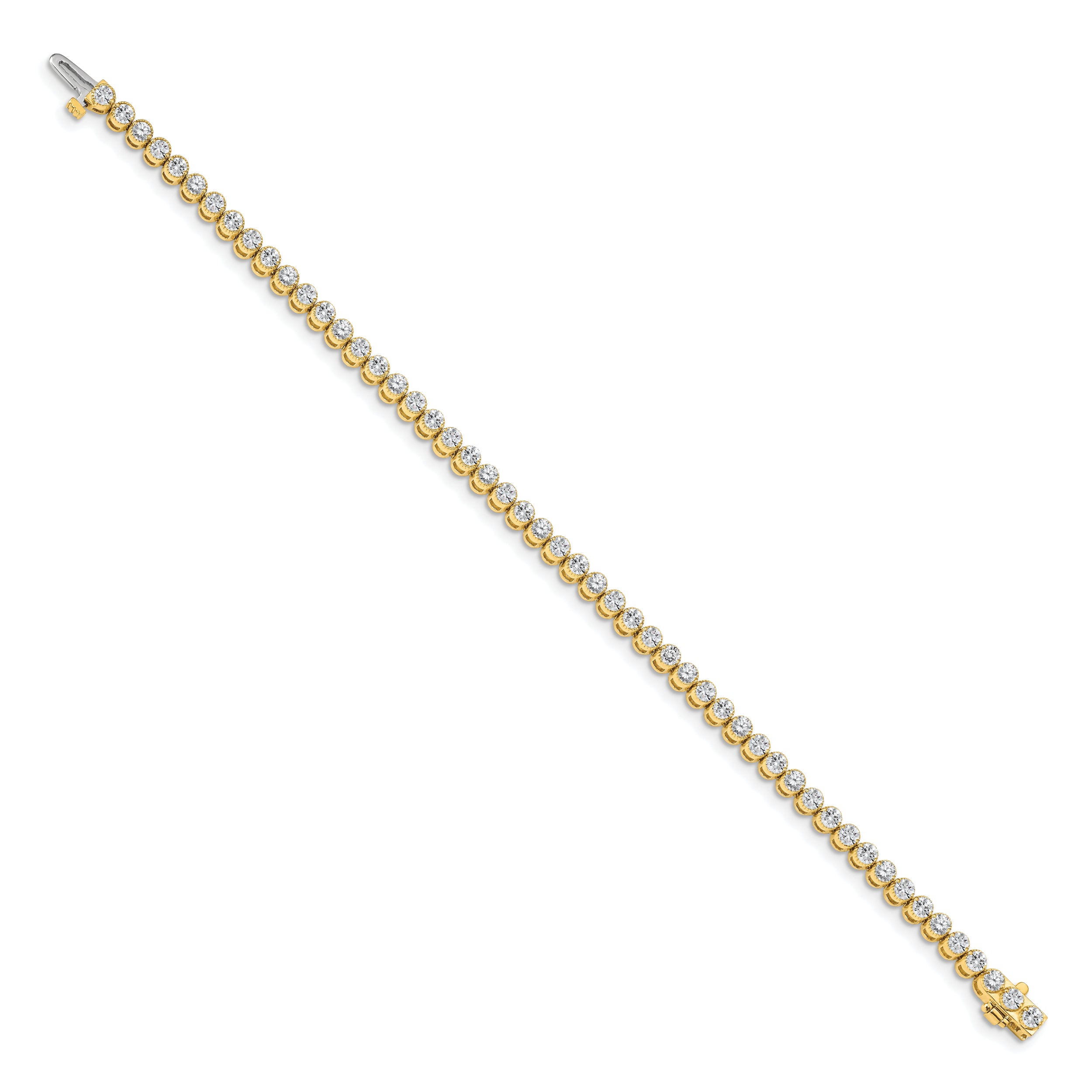 14k Holds 3.06 carat 52-2.5mm Round Diamond 2-prong 7 inch Tennis Bracelet Mounting (No Stone Included)