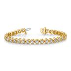 14k Holds 3.06 carat 52-2.5mm Round Diamond 2-prong 7 inch Tennis Bracelet Mounting (No Stone Included)