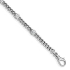 14k White Gold Holds 1 carat 5-3.7mm Round Diamond Bezel Curb Link 7 inch Bracelet Mounting (No Stone Included)