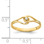 14k Polished AA Diamond Ring