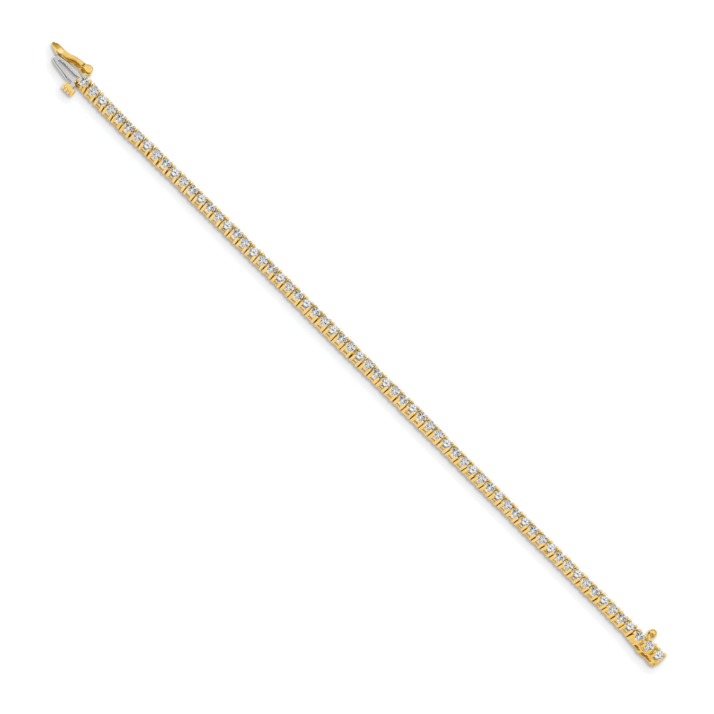 14k Complete 1.84 carat Round AA Diamond 4-prong 7 inch Tennis Bracelet