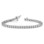 14k White Gold Holds 1.84 carat 66-1.9mm Round Diamond 4-prong 7 inch Tennis Bracelet Mounting (No Stone Included)