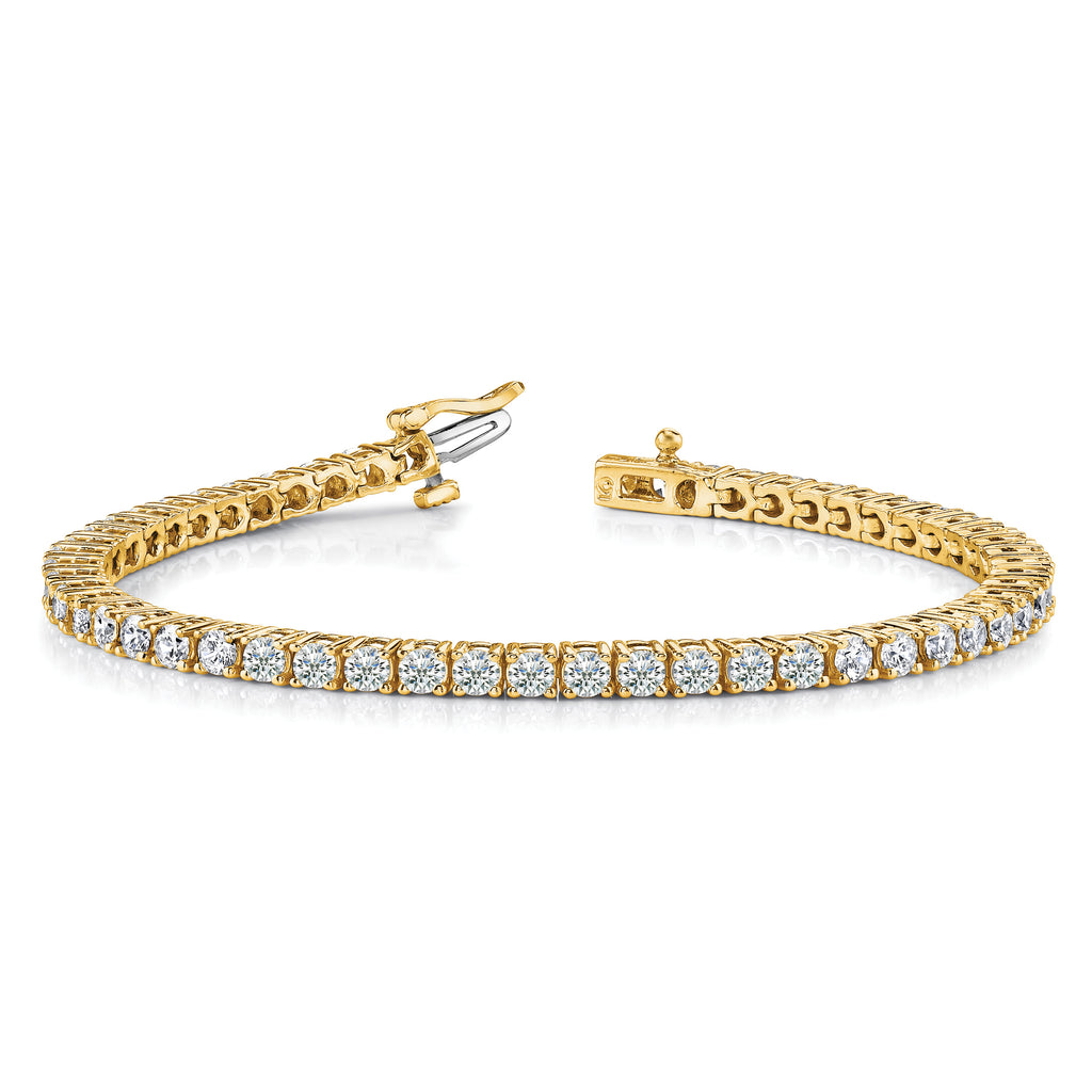 14k Holds 3.05 carat 61-2.3mm Round Diamond 4-prong 7 inch Tennis Bracelet Mounting (No Stone Included)