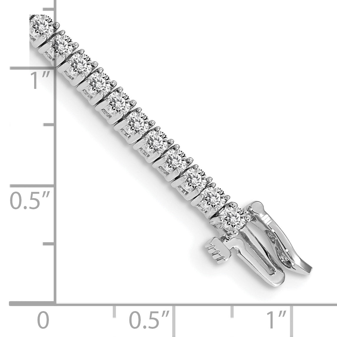 14k White Gold Holds 3.05 carat 61-2.3mm Round Diamond 4-prong 7 inch Tennis Bracelet Mounting (No Stone Included)
