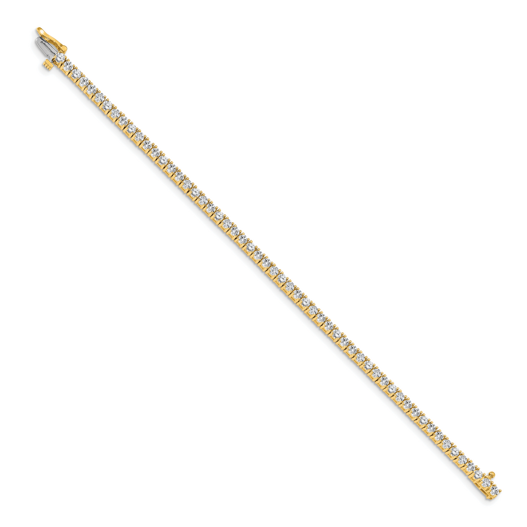 14k Holds 3.92 carat 57-2.6mm Round Diamond 4-prong 7 inch Tennis Bracelet Mounting (No Stone Included)