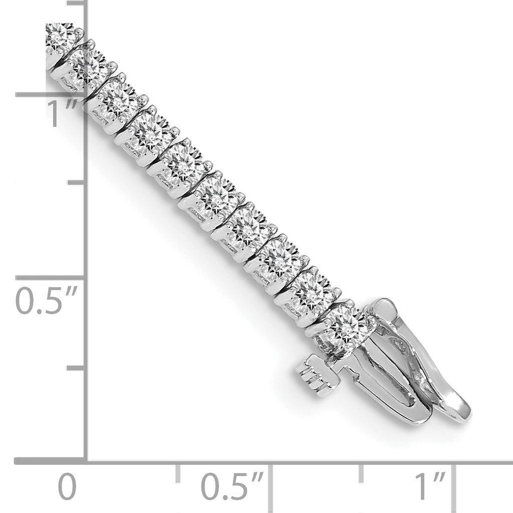 14k White Gold Holds 3.92 carat 57-2.6mm Round Diamond 4-prong 7 inch Tennis Bracelet Mounting (No Stone Included)