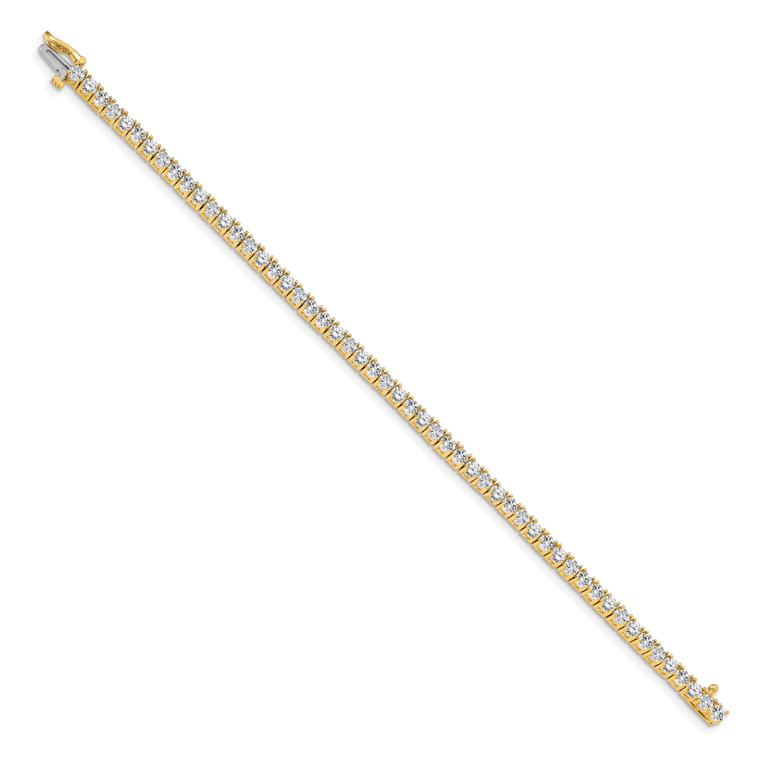 14k Holds 4.92 carat 52-2.9mm Round Diamond 4-prong 7 inch Tennis Bracelet Mounting (No Stone Included)