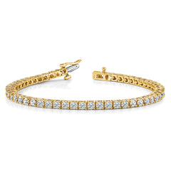 14k Holds 4.92 carat 52-2.9mm Round Diamond 4-prong 7 inch Tennis Bracelet Mounting (No Stone Included)