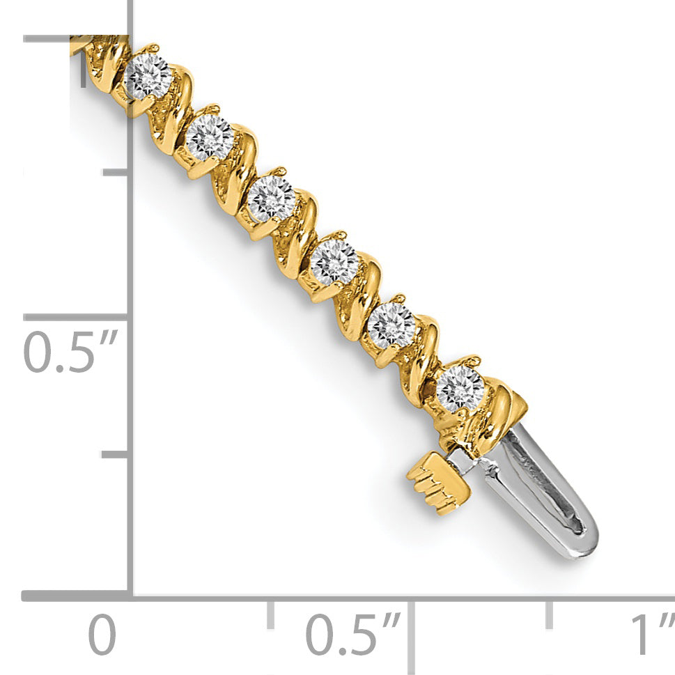 14k Holds 2 carat 44-2.25mm Round Diamond Swirled 2-prong 7 inch Tennis Bracelet Mounting (No Stone Included)