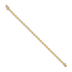 14k Holds 2 carat 28-2.6mm Round Diamond Bar Link 7 inch Tennis Bracelet Mounting (No Stone Included)