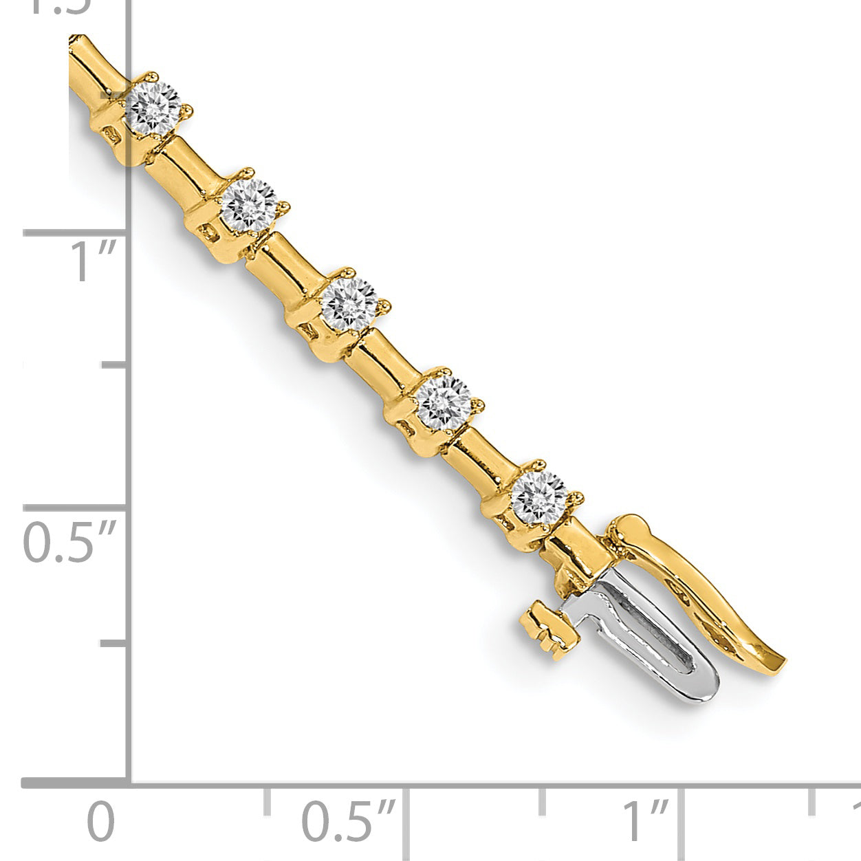 14k Holds 2 carat 28-2.6mm Round Diamond Bar Link 7 inch Tennis Bracelet Mounting (No Stone Included)