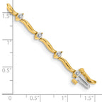 14k Complete 1 carat  Round AAA Diamond 2-prong Wavy Bar Link 7 inch Tennis Bracelet
