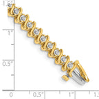14k Complete 3.08 carat Round AA Diamond 2-prong S-link 7 inch Tennis Bracelet