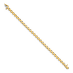 14k Holds 2 carat 29-2.6mm Round Diamond 4-prong X-design 7 inch Tennis Bracelet Mounting (No Stone Included)