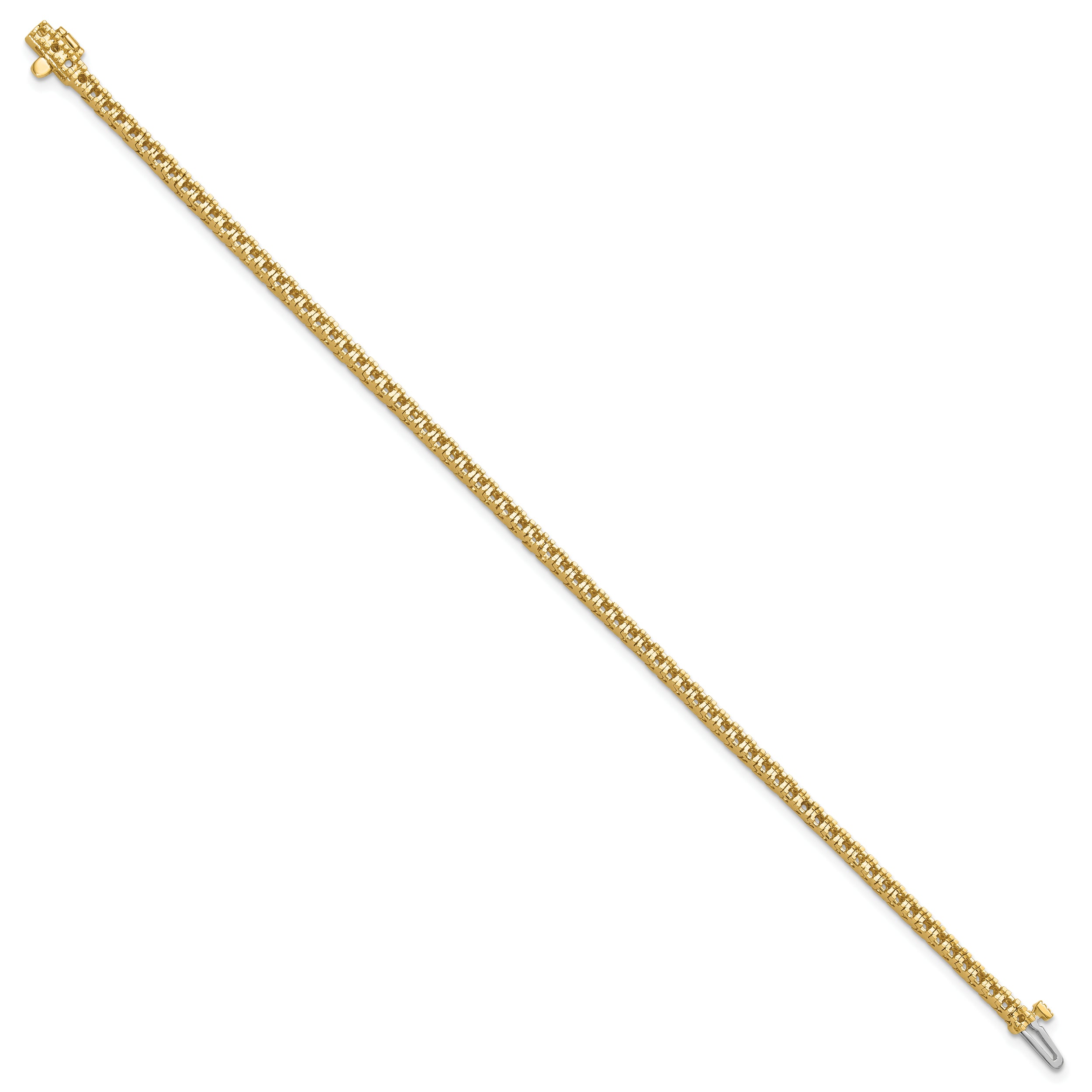 14k Holds 1.25 carat 74-1.6mm Round Diamond 4-prong 7 inch Tennis Bracelet Mounting (No Stone Included)