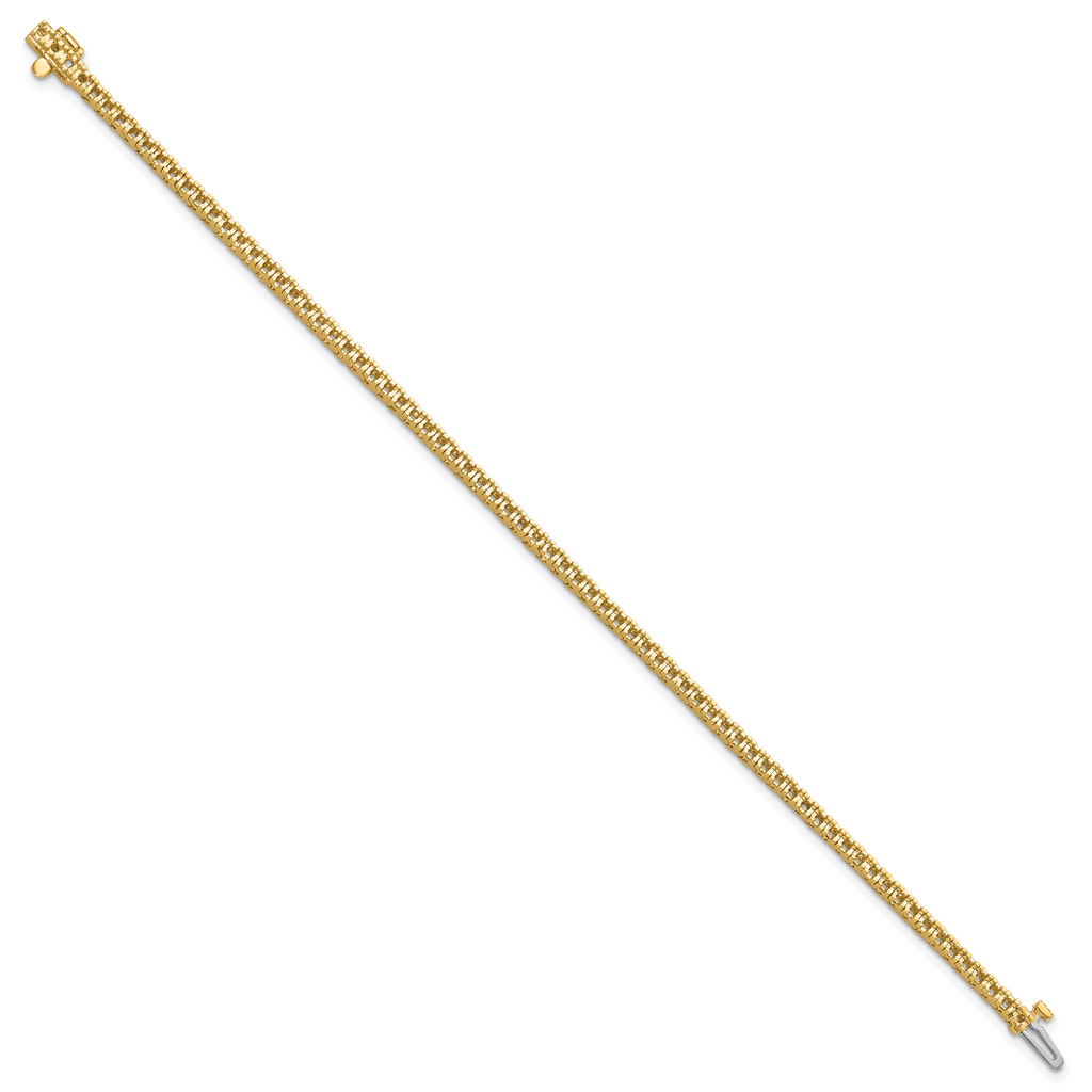 14k Holds 1.25 carat 74-1.6mm Round Diamond 4-prong 7 inch Tennis Bracelet Mounting (No Stone Included)