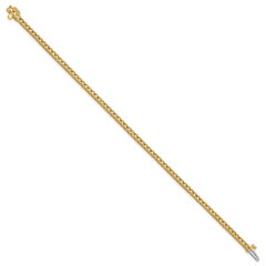14k Holds 1.25 carat 74-1.6mm Round Diamond 4-prong 7 inch Tennis Bracelet Mounting (No Stone Included)