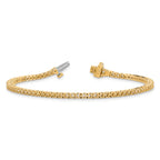 14k Holds 1.25 carat 74-1.6mm Round Diamond 4-prong 7 inch Tennis Bracelet Mounting (No Stone Included)