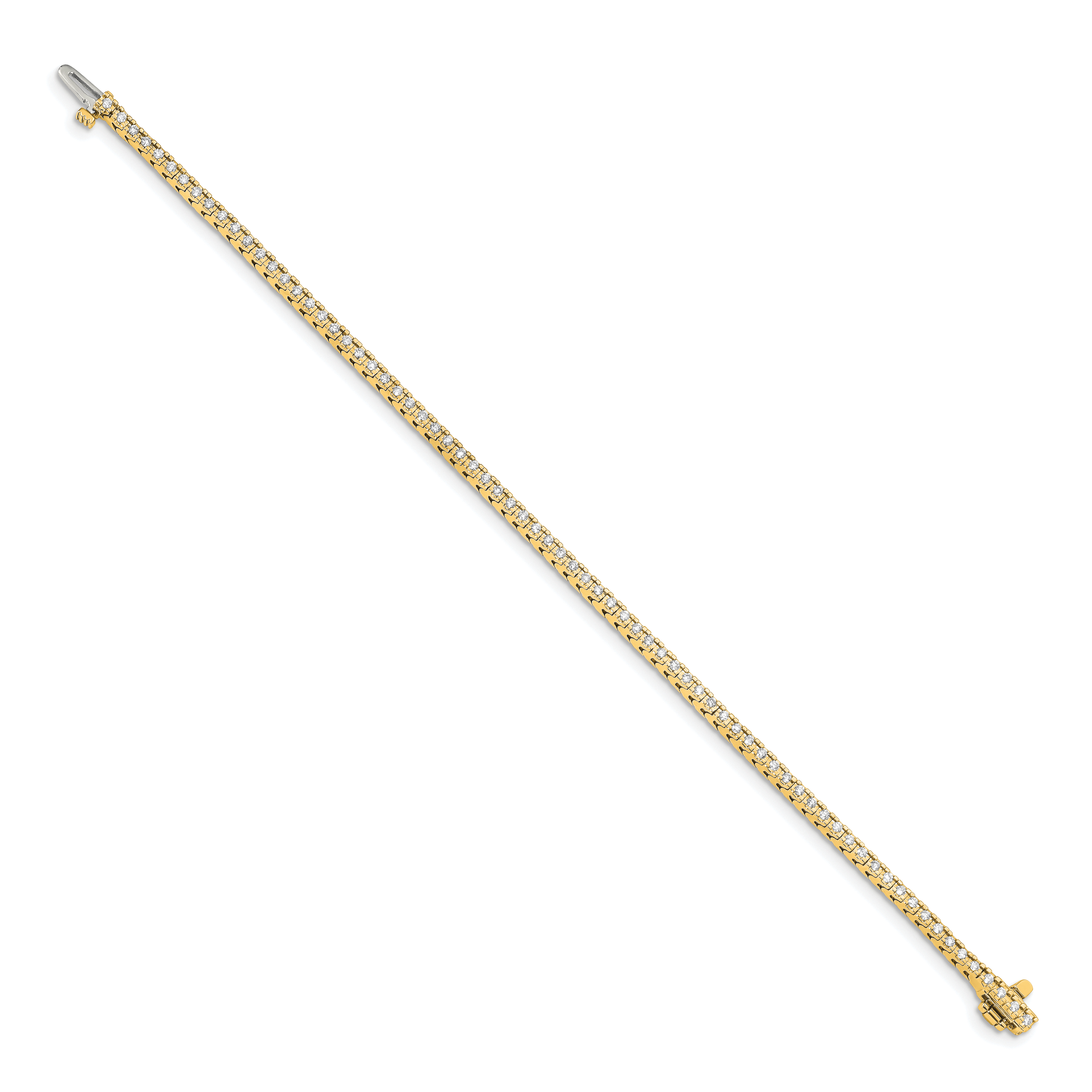 14k Complete 1.25 carat Round AA Diamond 4-prong 7 inch Tennis Bracelet