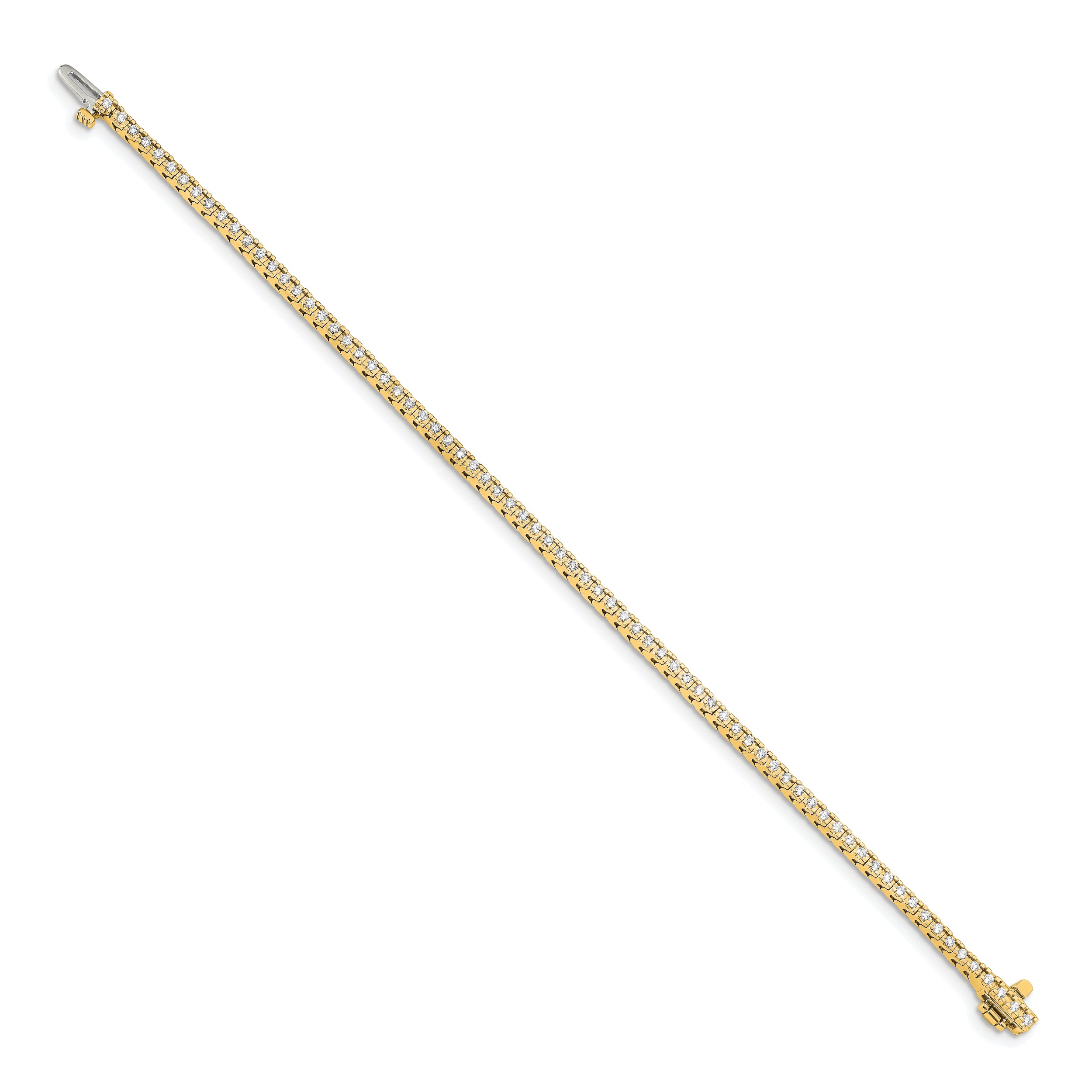 14k Complete 1.25 carat Round A Diamond 4-prong 7 inch Tennis Bracelet