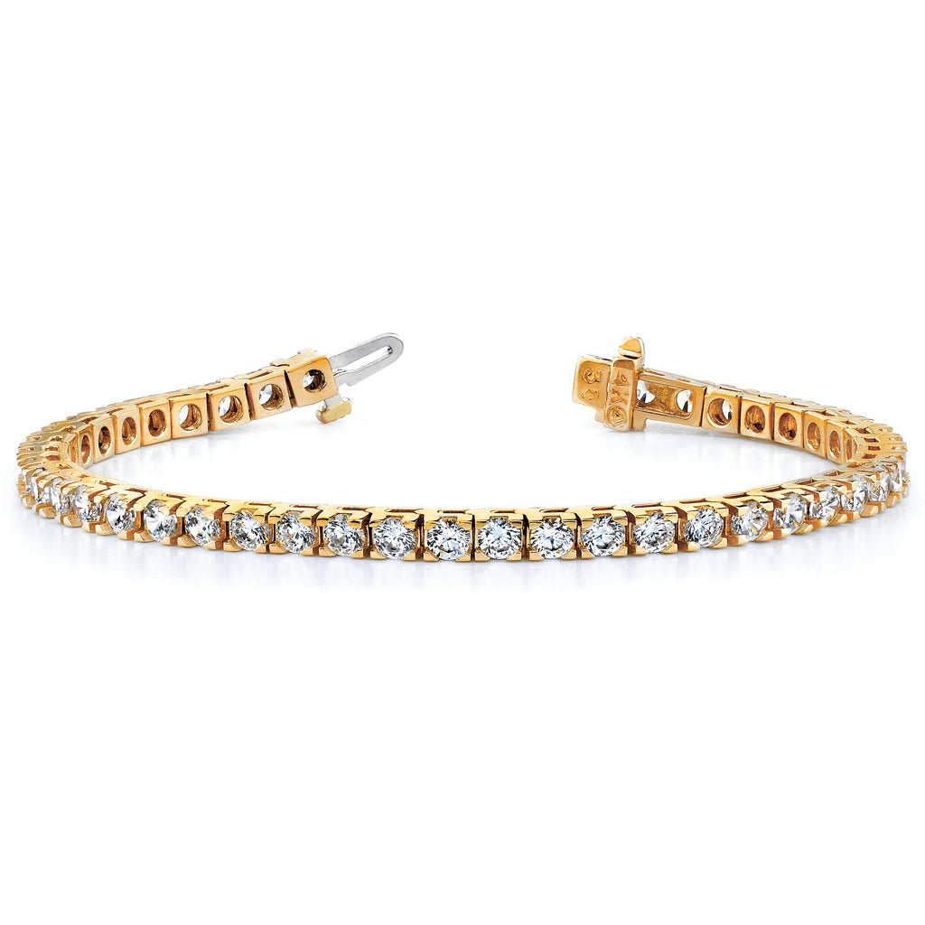 14k Complete 1.25 carat Round AAA Diamond 4-prong 7 inch Tennis Bracelet
