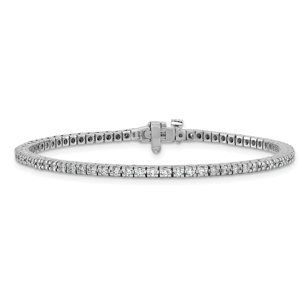 14k White Gold 1 1/4 carat Lab Grown Diamond VS/SI+ G+ Complete Round Tennis Bracelet