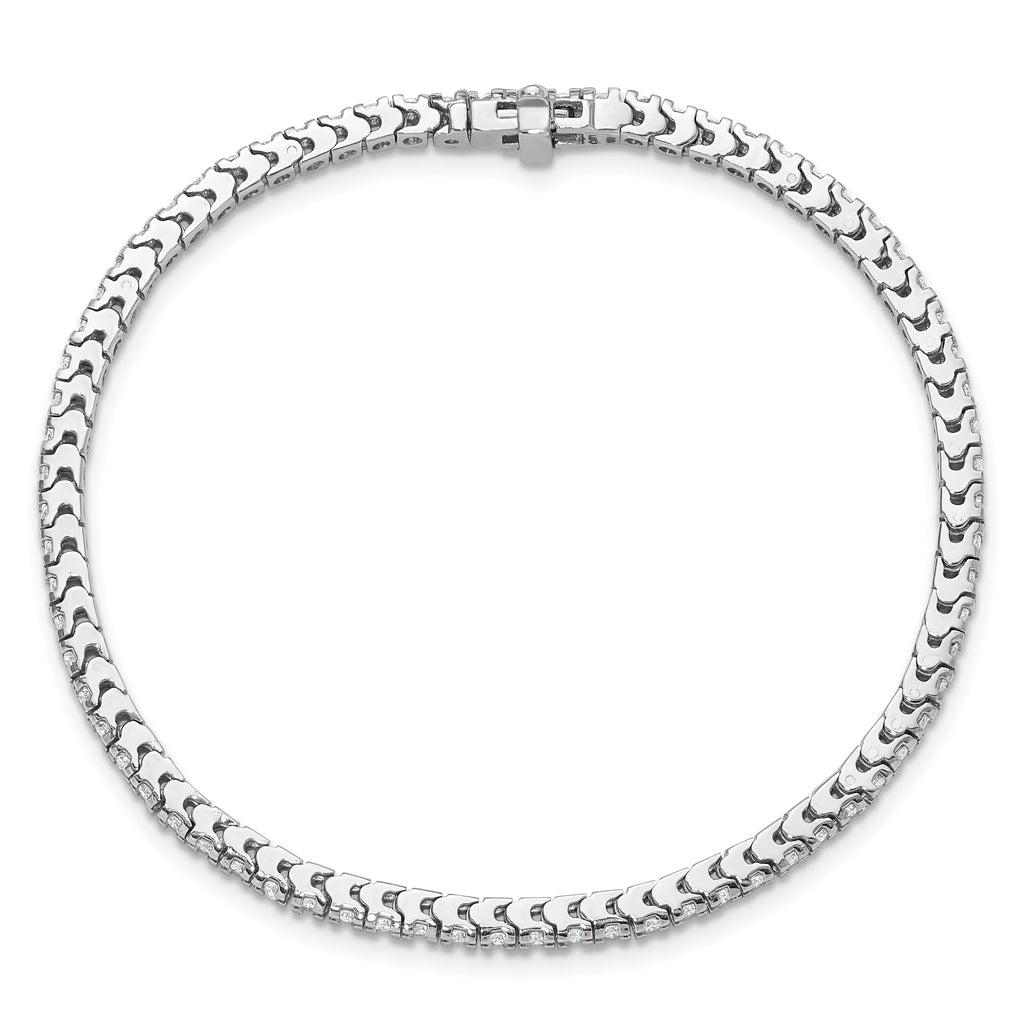 14k White Gold Holds 1.25 carat 74-1.6mm Round Diamond 4-prong 7 inch Tennis Bracelet Mounting (No Stone Included)