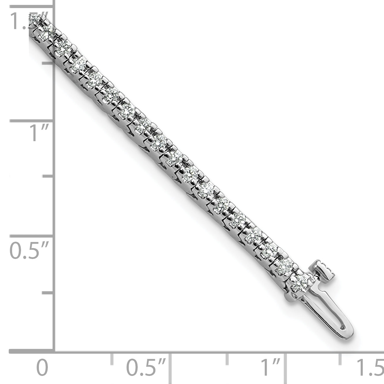 14k White Gold Complete 1.25 carat Round AA Diamond 4-prong 7 inch Tennis Bracelet