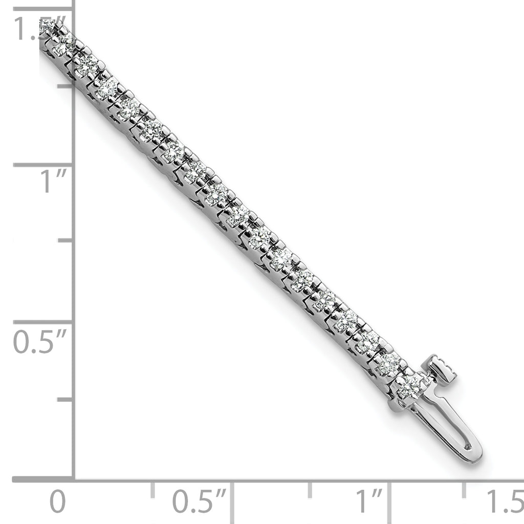 14k White Gold Holds 1.25 carat 74-1.6mm Round Diamond 4-prong 7 inch Tennis Bracelet Mounting (No Stone Included)
