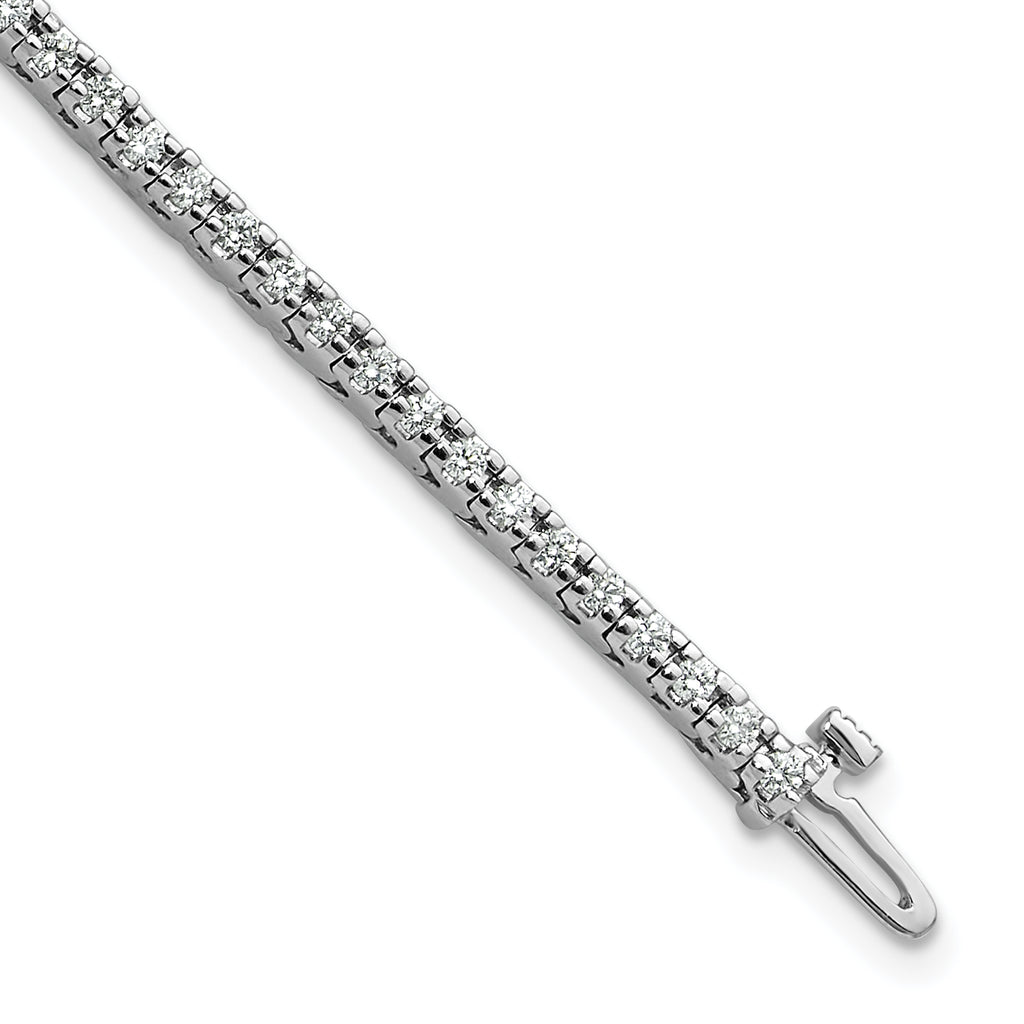 14k White Gold 1 1/4 carat Lab Grown Diamond VS/SI+ G+ Complete Round Tennis Bracelet