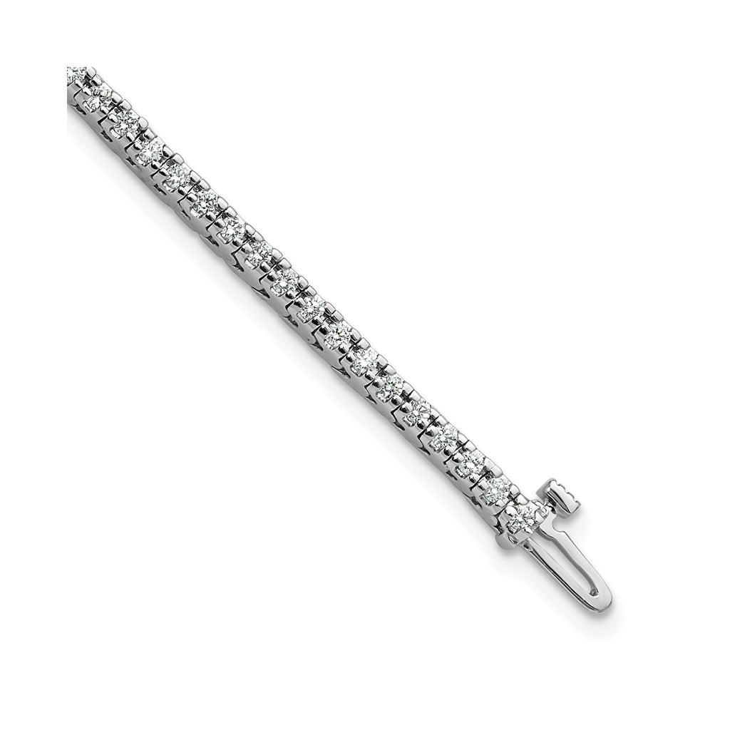 Lab-Grown Diamond Tennis Bracelet in 14K White Gold, 3mm (1 1/4 ct. tw.), 7 Inch - Sophia Jewelers