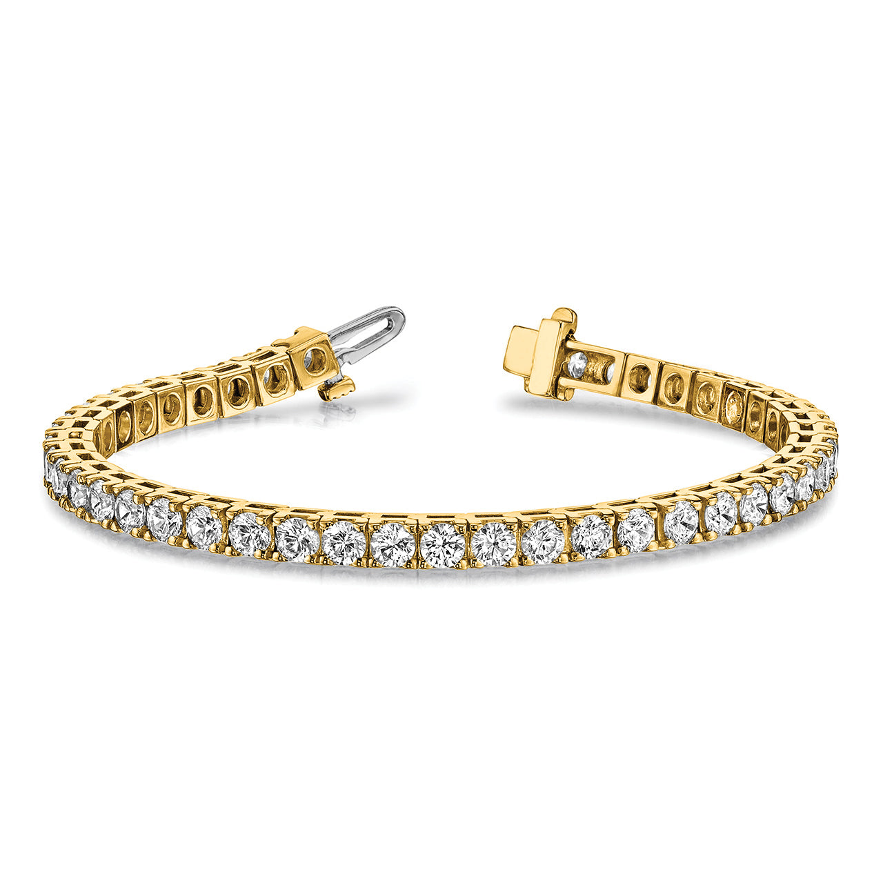 14k Complete 2.17 carat Round VS Diamond 4-prong 7 inch Tennis Bracelet