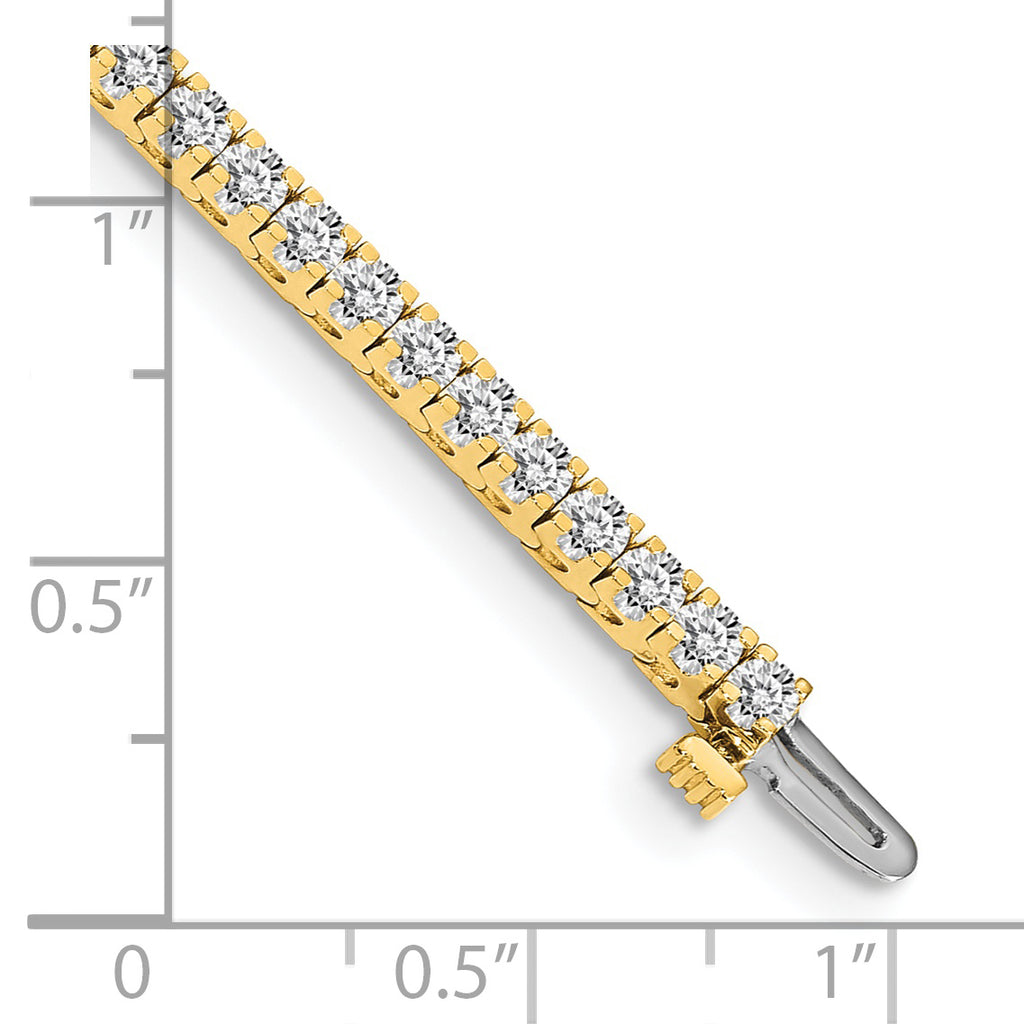 14k Complete 2.17 carat Round VS Diamond 4-prong 7 inch Tennis Bracelet