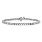 14k White Gold Holds 2.17 carat 62-2.0mm Round Diamond 4-prong 7 inch Tennis Bracelet Mounting (No Stone Included)