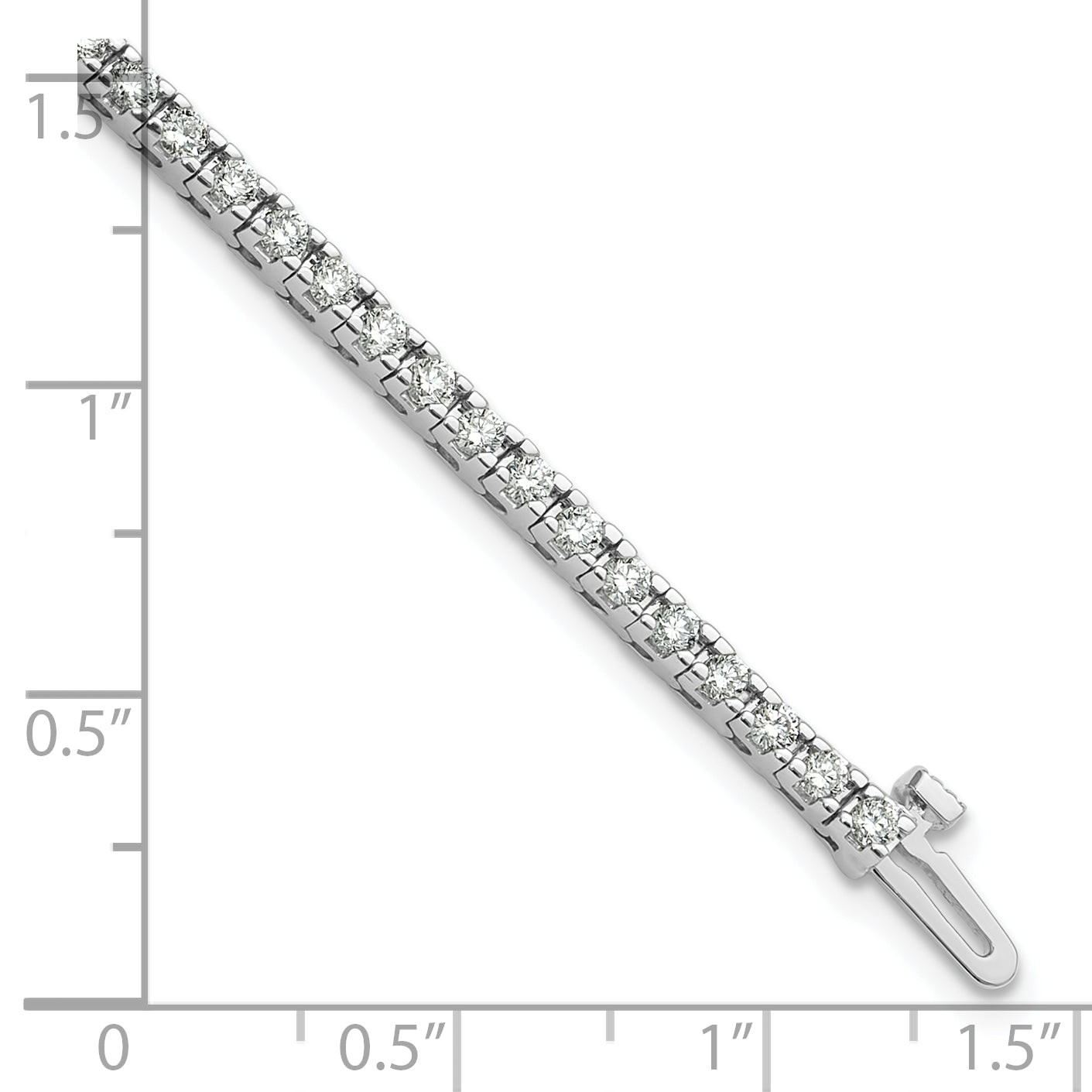 14k White Gold Complete 2.17 carat Round AA Diamond 4-prong 7 inch Tennis Bracelet