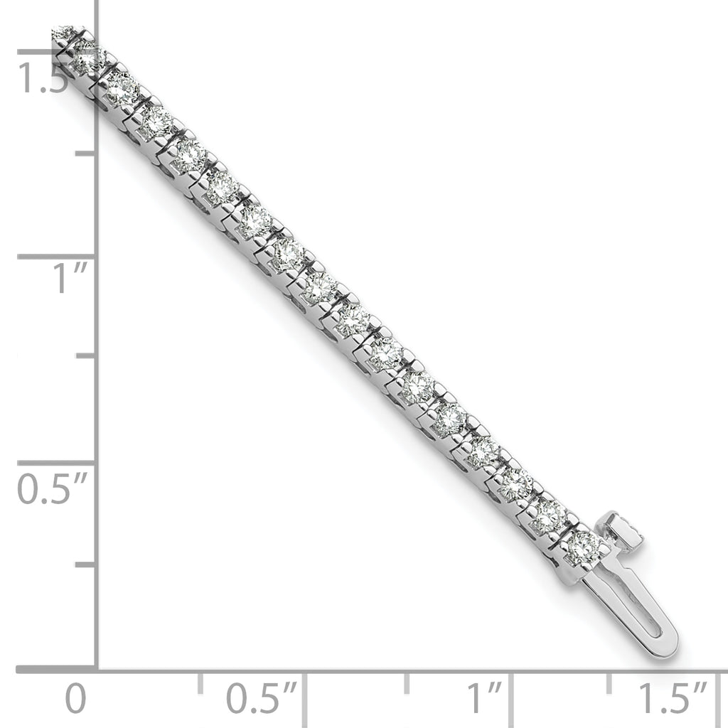 14k White Gold Complete 2.17 carat Round AA Diamond 4-prong 7 inch Tennis Bracelet
