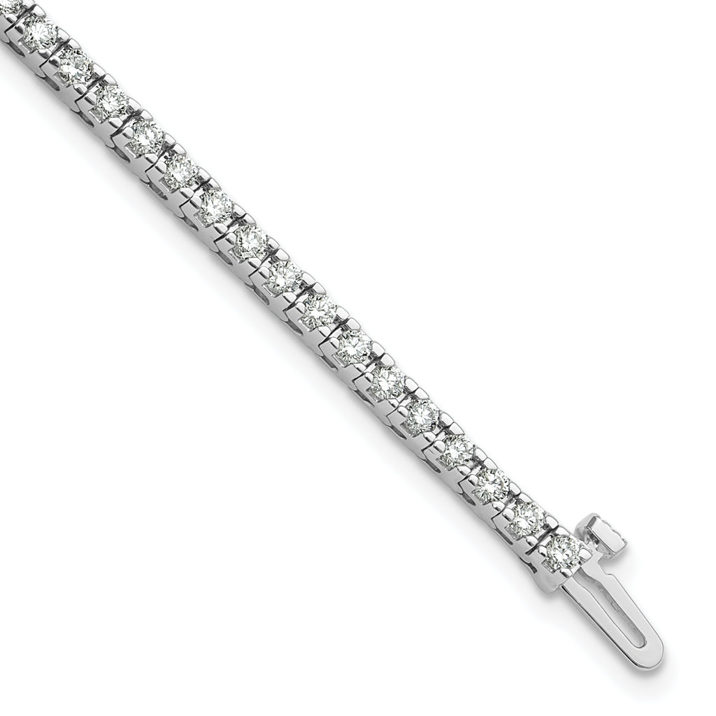 14k White Gold 2 1/6 carat Lab Grown Diamond VS/SI+ G+ Complete Round Tennis Bracelet