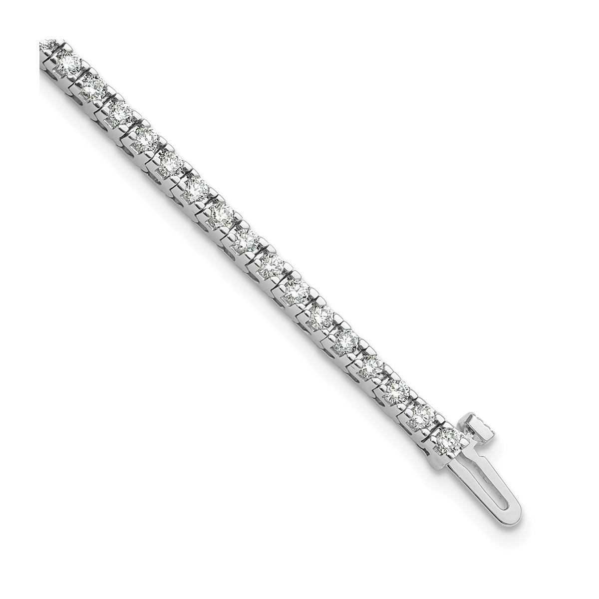 Lab-Grown Diamond Tennis Bracelet in 14K White Gold, 4mm (2 1/6 ct. tw.), 7 Inch - Sophia Jewelers Main image