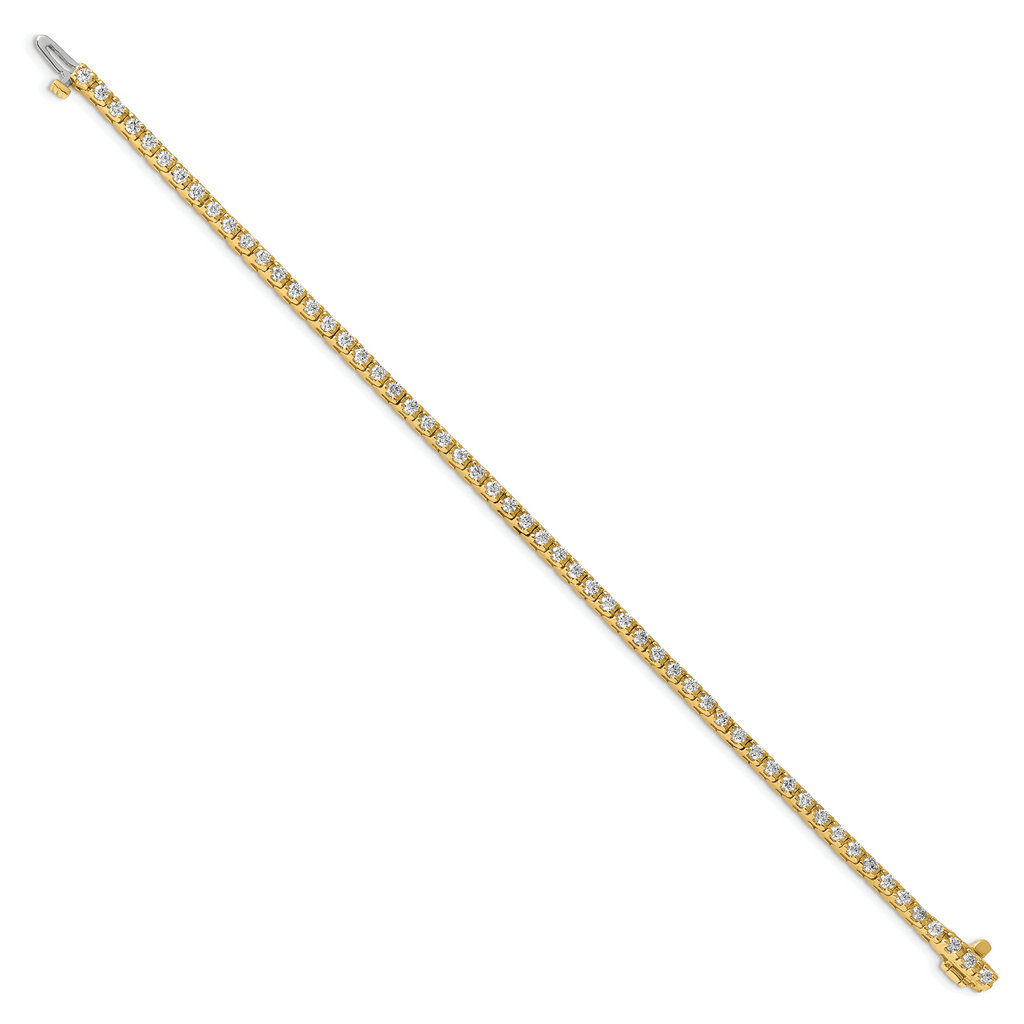 14k Complete 2.18 carat Round AA Diamond 4-prong 7 inch Tennis Bracelet