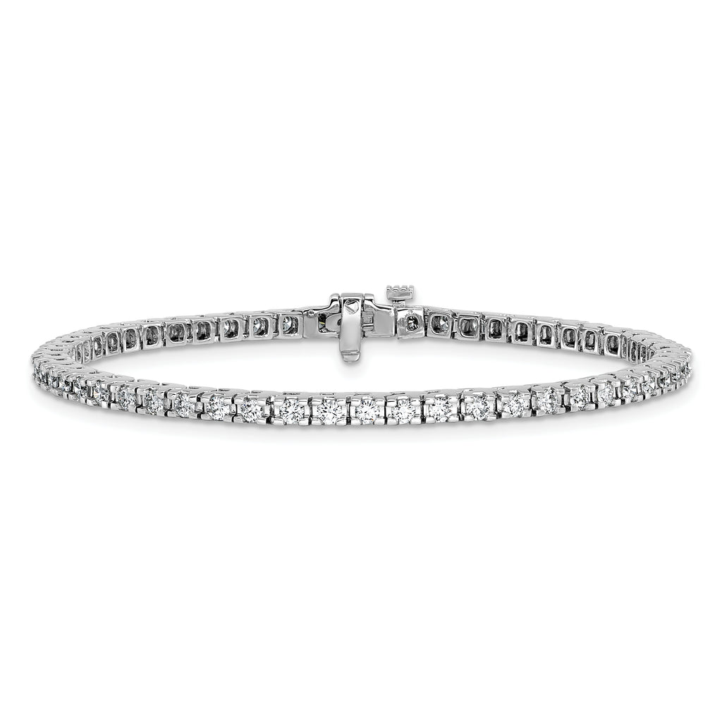 14k White Gold 2 1/5 carat Lab Grown Diamond VS/SI+ G+ Complete Round Tennis Bracelet