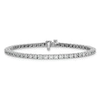 14k White Gold Holds 2.18 carat 56-2.1mm Round Diamond 4-prong 7 inch Tennis Bracelet Mounting (No Stone Included)