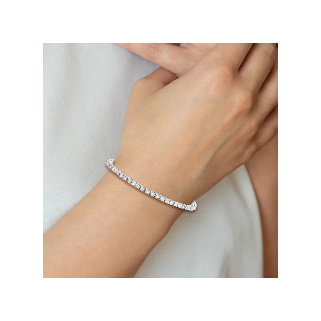 Lab-Grown Diamond Tennis Bracelet in 14K White Gold, 4mm (2 1/5 ct. tw.), 7 Inch - Sophia Jewelers