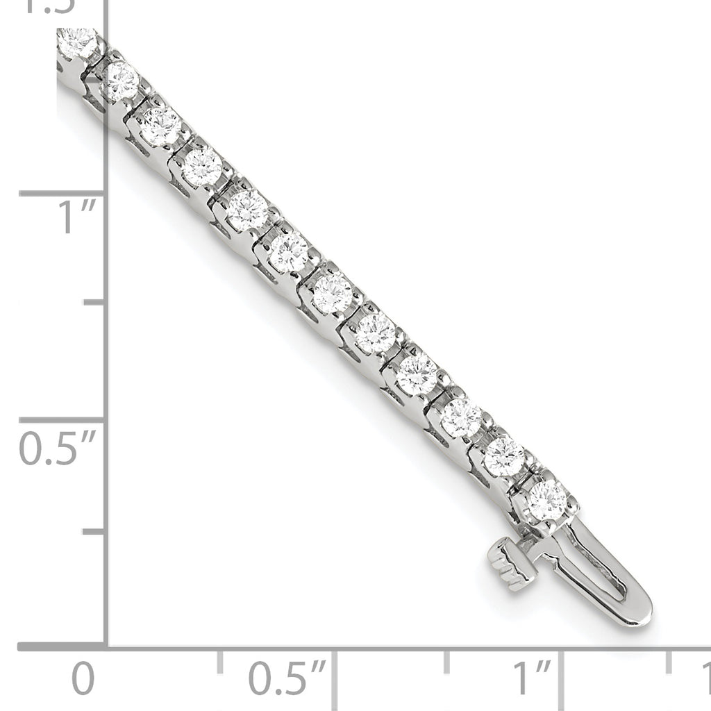 14k White Gold Holds 2.18 carat 56-2.1mm Round Diamond 4-prong 7 inch Tennis Bracelet Mounting (No Stone Included)